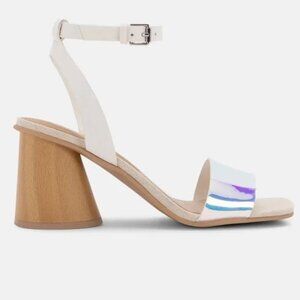 Dolce Vita Hazel iridescent white linen sandals